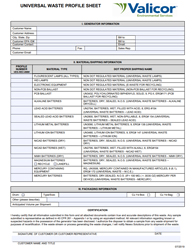 Valicor-Universal-Waste-Profile-Sheet1